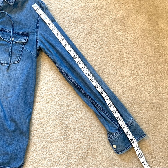 MADEWELL Chambray Lace Up Pull On Top—SZ. XS - Picture 12 of 14